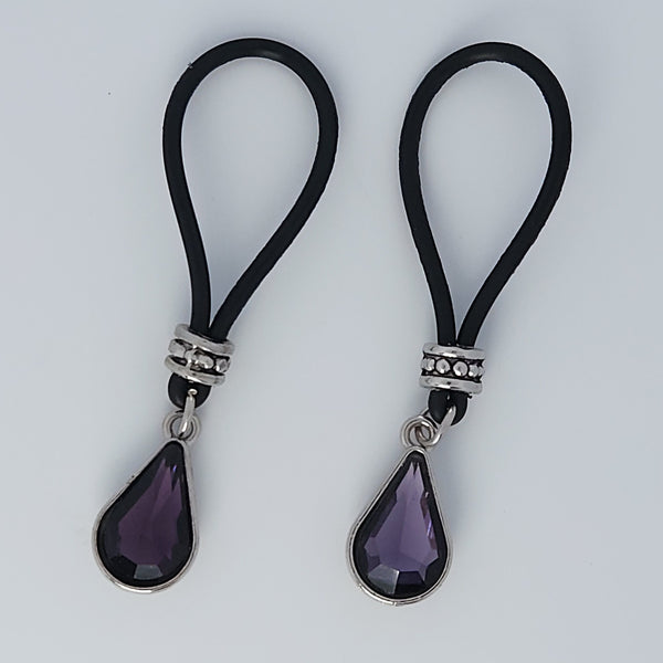 Amethyst Colored Tear Drop Nipple Nooses - Gear For The Bold