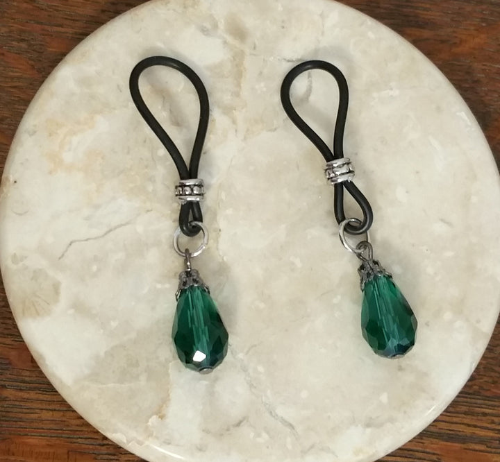 Faceted Teal Drop Nipple Nooses - Gear For The Bold