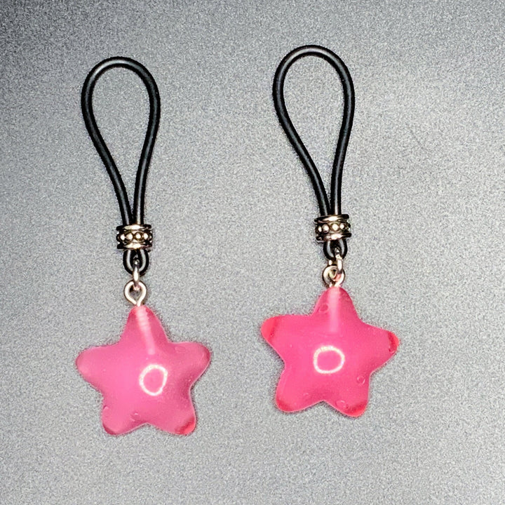 Glow-In-The-Dark Pink Stars Nipple Nooses - GearfortheBold - Moon & Stars