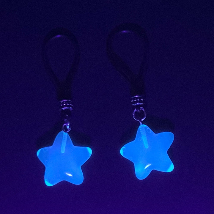 Glow-In-The-Dark Blue Stars Nipple Nooses - GearfortheBold - Moon & Stars