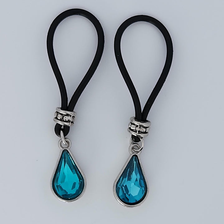 Aqua Blue Tear Drop Nipple Nooses | Gear For The Bold