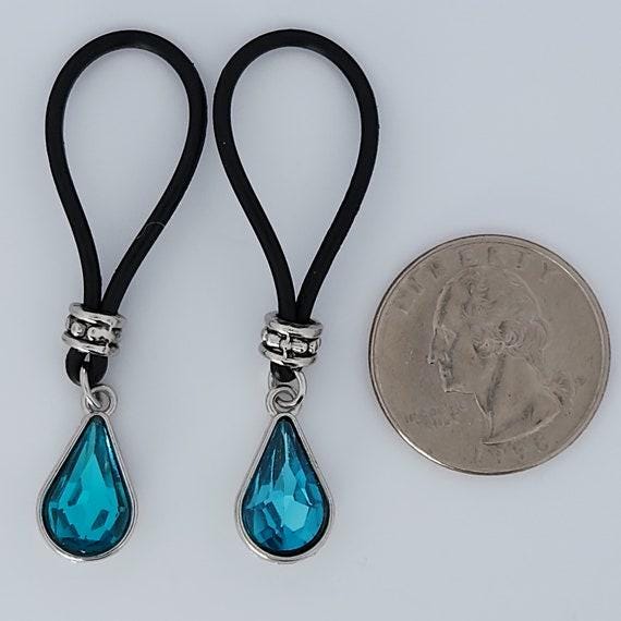 Aqua Blue Tear Drop Nipple Nooses | Gear For The Bold