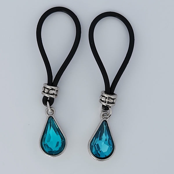 Aqua Tear Drop Nipple Nooses - Gear For The Bold