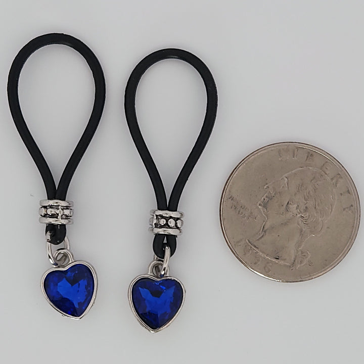 Blue Moon Heart Nipple Nooses - Valentines Day Lover Perfect Gift - Adjustable Loop / Non Piercing Nipple Ring Jewelry - Gear For The Bold