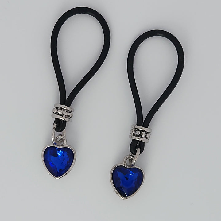 Blue Moon Heart Nipple Nooses - Valentines Day Lover Perfect Gift - Adjustable Loop / Non Piercing Nipple Ring Jewelry - Gear For The Bold