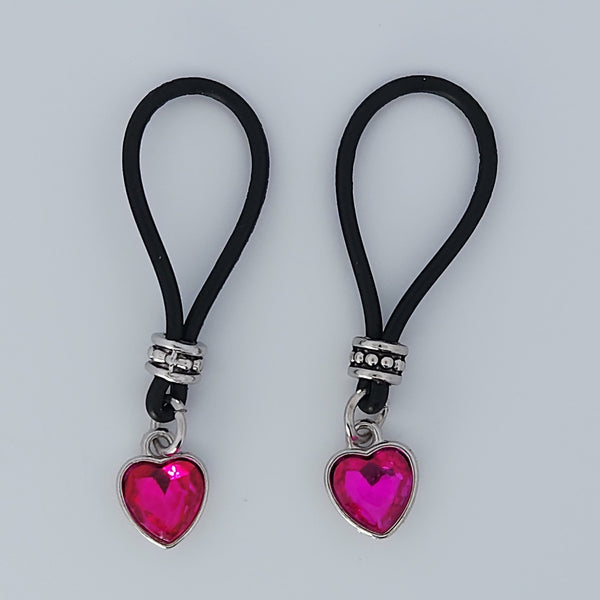 Burning Love Heart Nipple Nooses - Valentines Day Lover Perfect Gift - Adjustable Loop / Non Piercing Nipple Ring Jewelry - Gear For The Bold