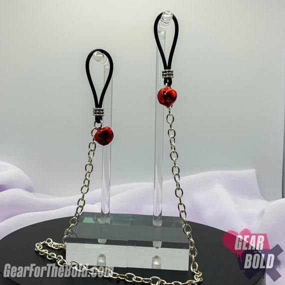 Chained Little Red Holiday Bells Nipple Nooses | Gear For The Bold