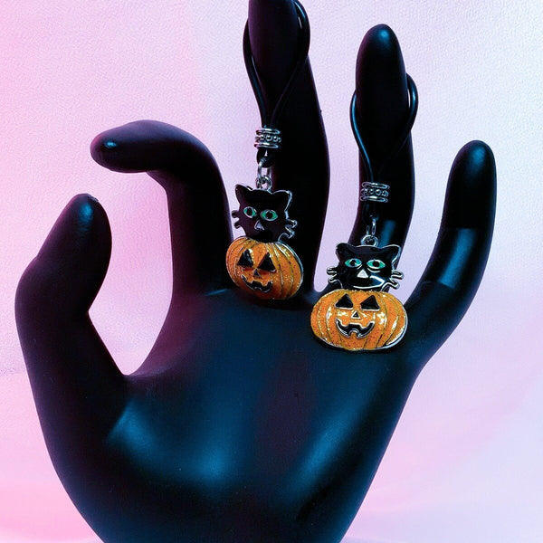 Creepy Cat Jack O'Lantern Nipple Nooses | Gear For The Bold