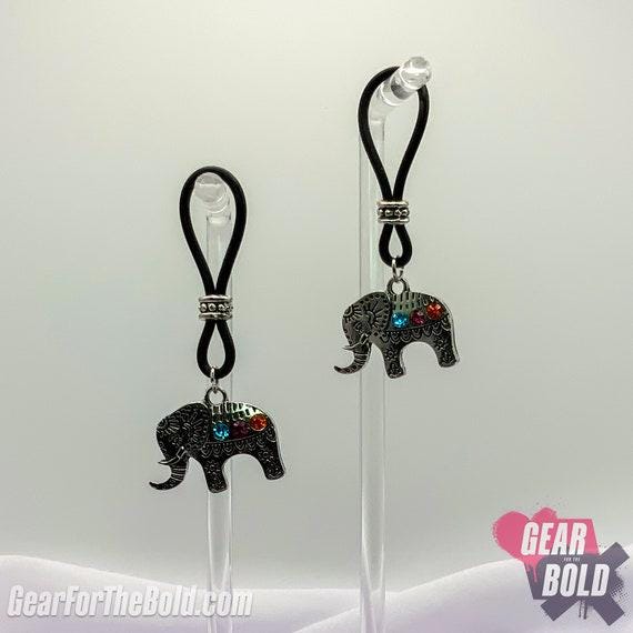 Decorated Elephant Nipple Nooses - Adjustable Loop / Non Piercing Nipple Ring Jewelry - Gear For The Bold