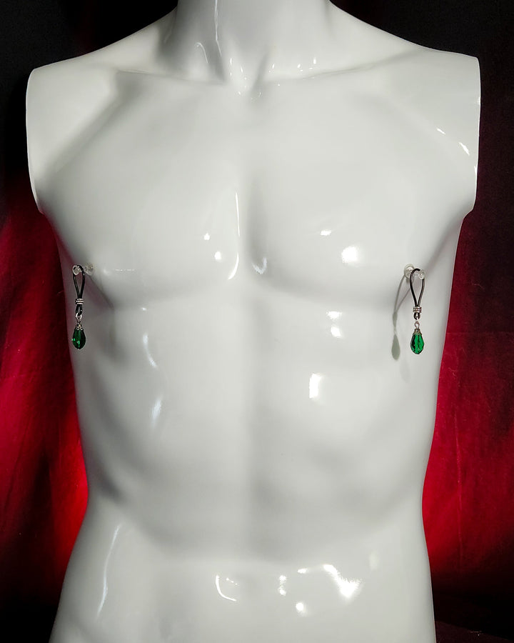 Faceted Teal Drop Nipple Nooses | Gear For The Bold