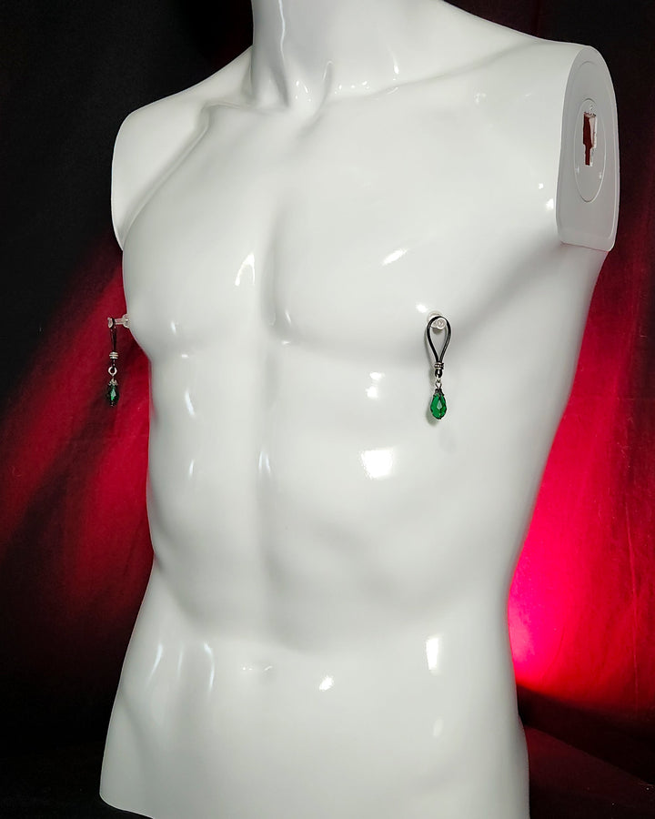 Faceted Teal Drop Nipple Nooses | Gear For The Bold