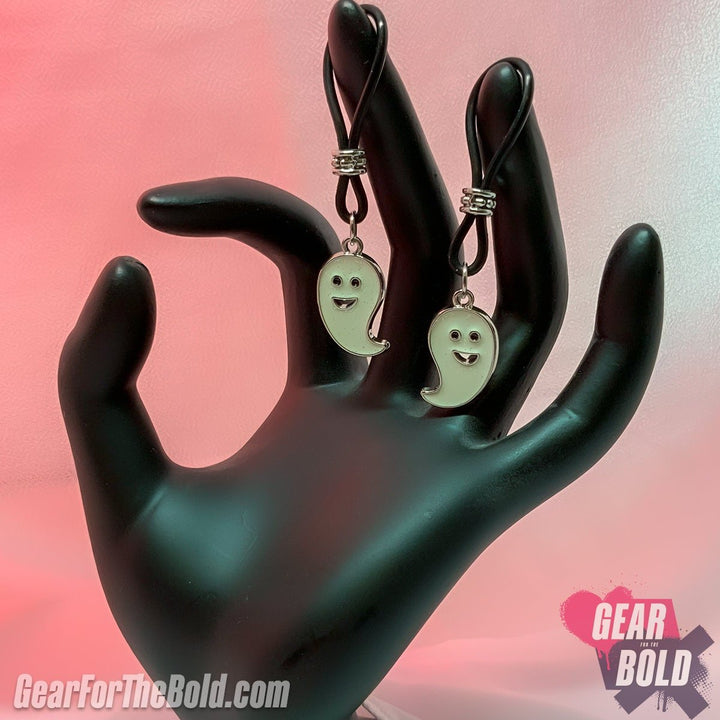 Ghostly Fun Nipple Nooses - Adjustable Loop / Non Piercing Nipple Ring Jewelry - Gear For The Bold