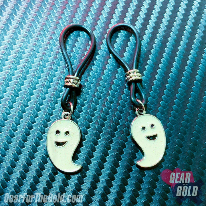 Ghostly Fun Nipple Nooses - Adjustable Loop / Non Piercing Nipple Ring Jewelry - Gear For The Bold