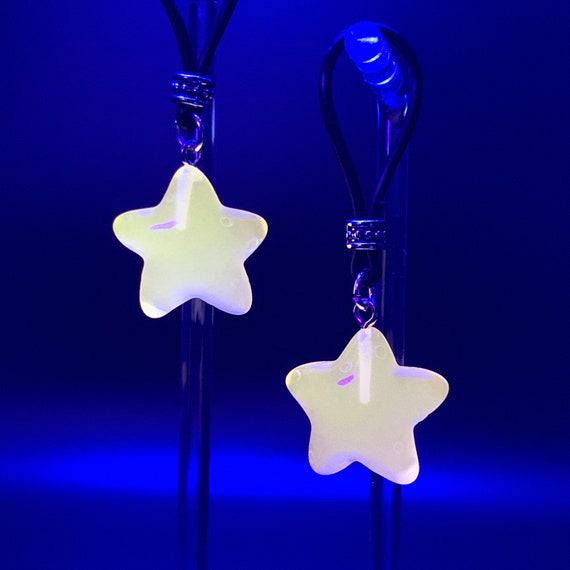 Glow - In - The - Dark Orange Stars Nipple Nooses | Gear For The Bold