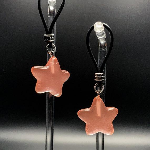 Glow - In - The - Dark Peach Stars Nipple Nooses | Gear For The Bold