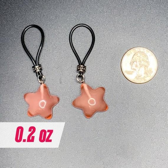 Glow - In - The - Dark Peach Stars Nipple Nooses | Gear For The Bold