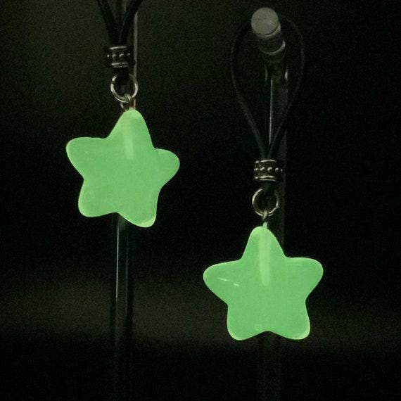 Glow - In - The - Dark Peach Stars Nipple Nooses | Gear For The Bold