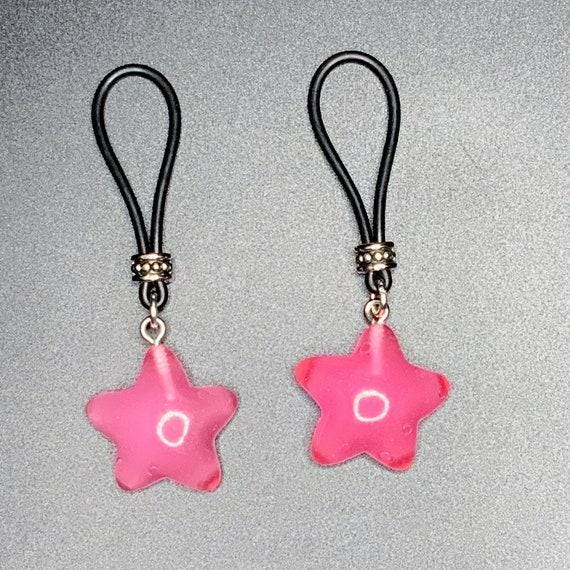 Glow - In - The - Dark Pink Stars Nipple Nooses | Gear For The Bold