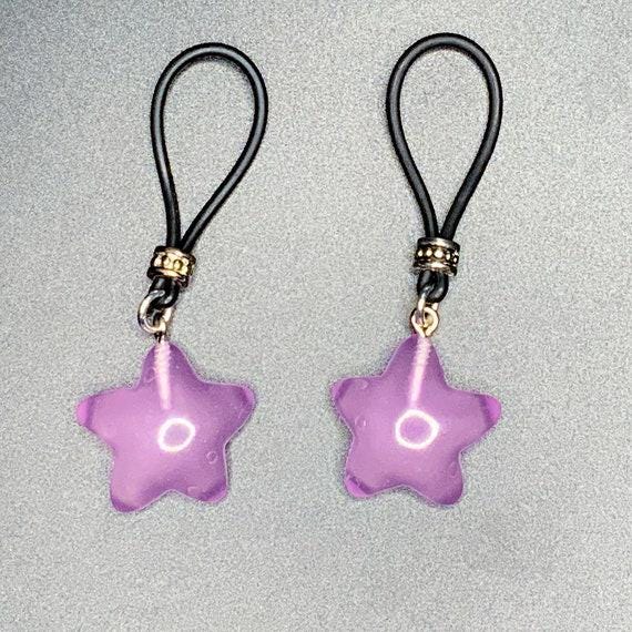 Glow - In - The - Dark Purple Stars Nipple Nooses | Gear For The Bold