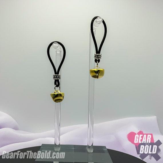 Golden Christmas Bells Nipple Nooses - Adjustable Loop / Non Piercing Nipple Ring Jewelry - Gear For The Bold