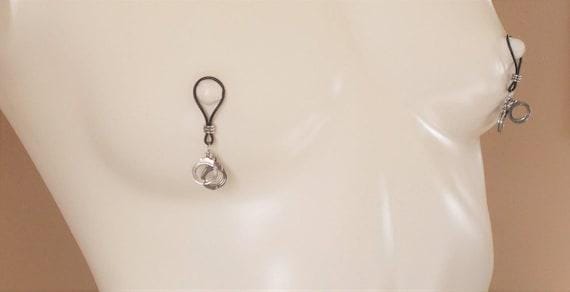 Handcuff Nipple Nooses - Adjustable Loop / Non Piercing Nipple Ring Jewelry - Gear For The Bold