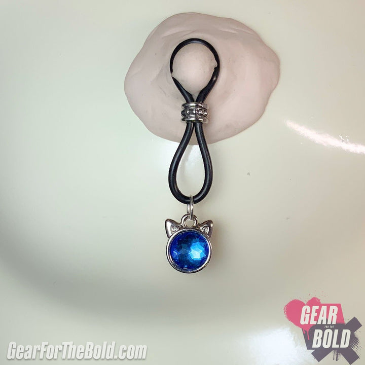 Hey Kitty Blue Nipple Nooses - Adjustable Loop / Non Piercing Nipple Ring Jewelry - Gear For The Bold