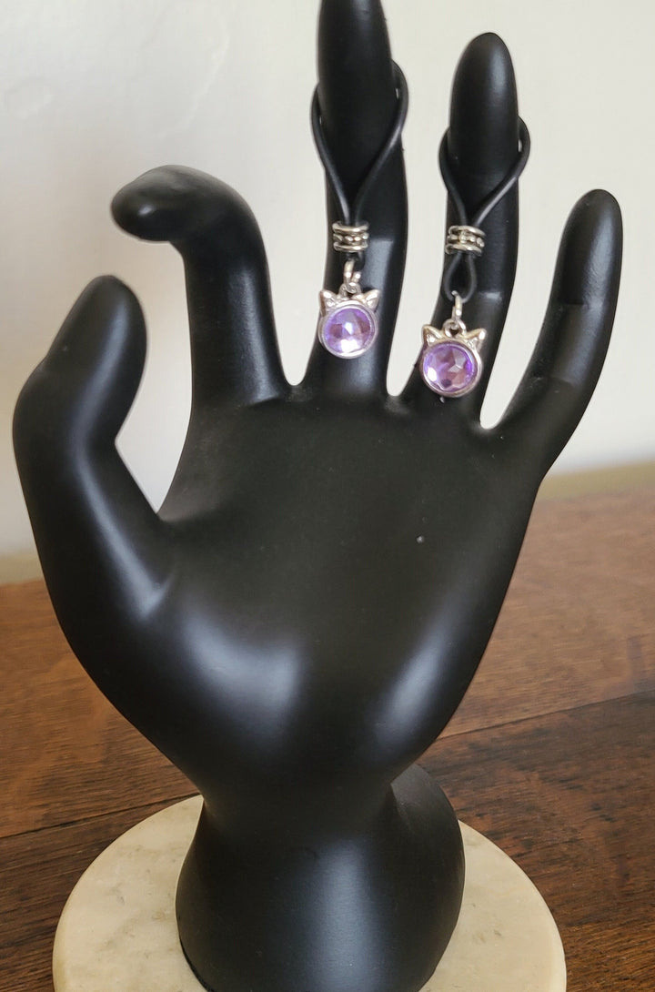 Hey Kitty Violet Nipple Nooses - Adjustable Loop / Non Piercing Nipple Ring Jewelry - Gear For The Bold