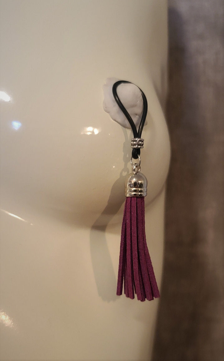 Maroon Mini Flogger Nipple Nooses - GearfortheBold - Tassels