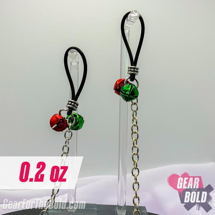 Chained Red + Green Christmas Bells Nipple Nooses - GearfortheBold - Holidays