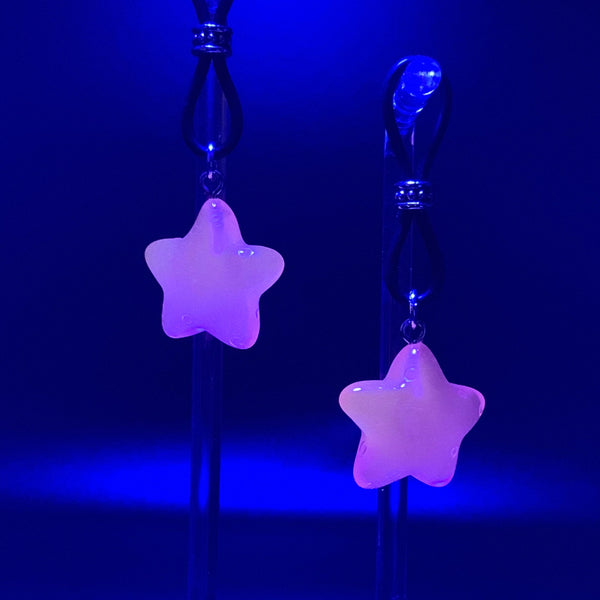 Glow-In-The-Dark Pink Stars Nipple Nooses - GearfortheBold - Moon & Stars