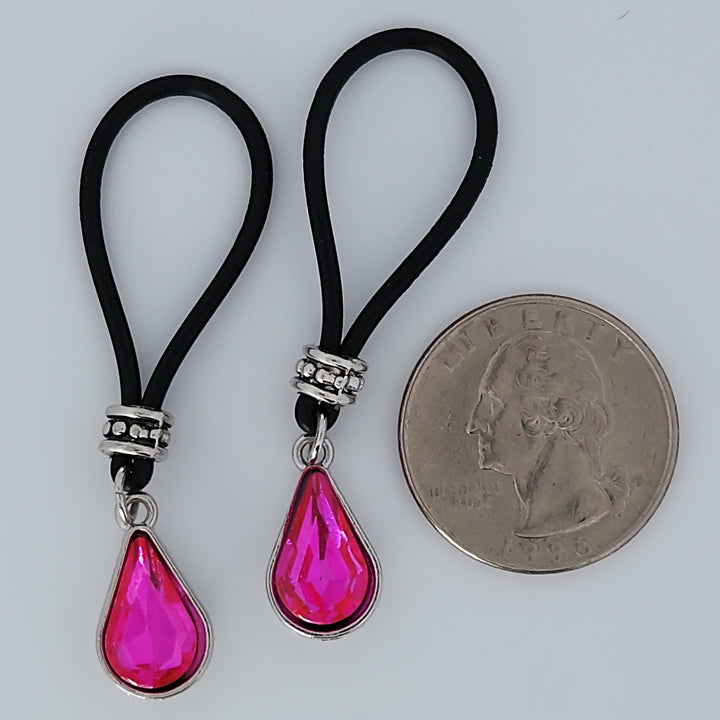 Hot Pink Magic Nipple Nooses - Adjustable Loop / Non Piercing Nipple Ring Jewelry - GearfortheBold - Sparkling Stones