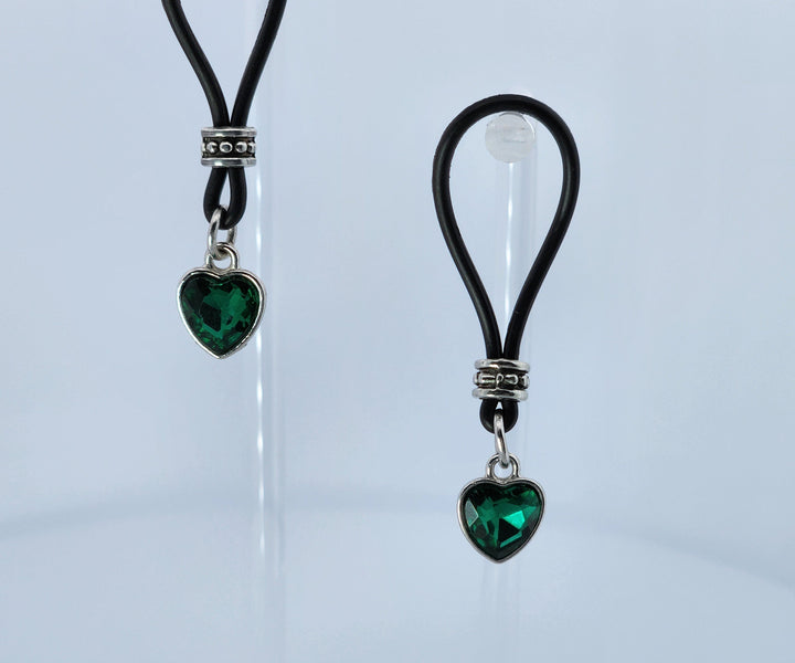 Green with Envy Heart Nipple Nooses - Valentines Day Lover Perfect Gift - Adjustable Loop / Non Piercing Nipple Ring Jewelry - GearfortheBold - Valentines Day