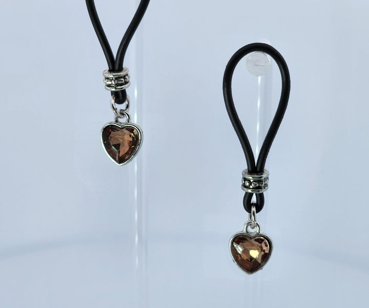 Almond Heart Nipple Nooses - Adjustable Loop / Non Piercing Nipple Ring Jewelry - GearfortheBold - Sparkling Stones