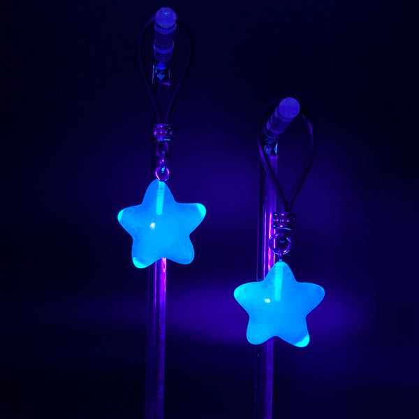 Glow-In-The-Dark Blue Stars Nipple Nooses - GearfortheBold - Moon & Stars