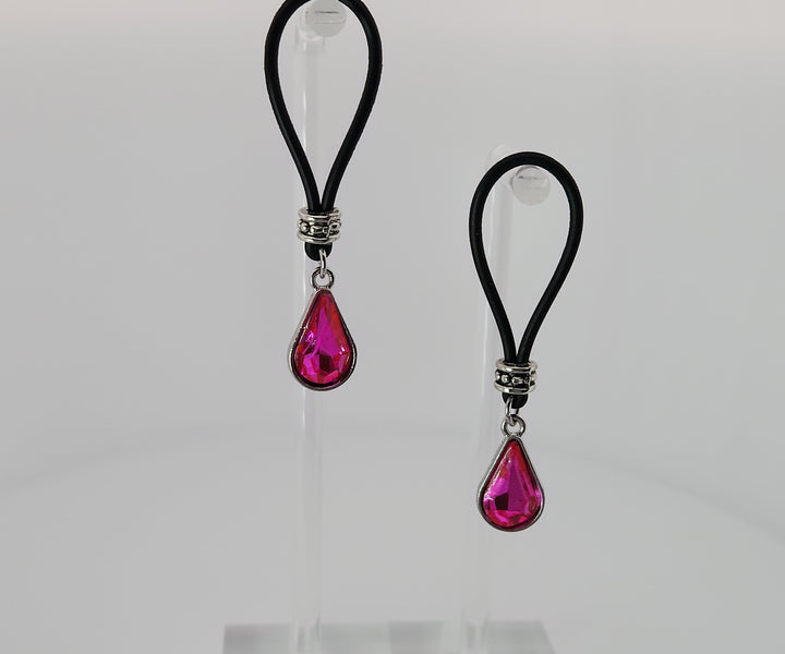 Hot Pink Magic Nipple Nooses - Adjustable Loop / Non Piercing Nipple Ring Jewelry - GearfortheBold - Sparkling Stones