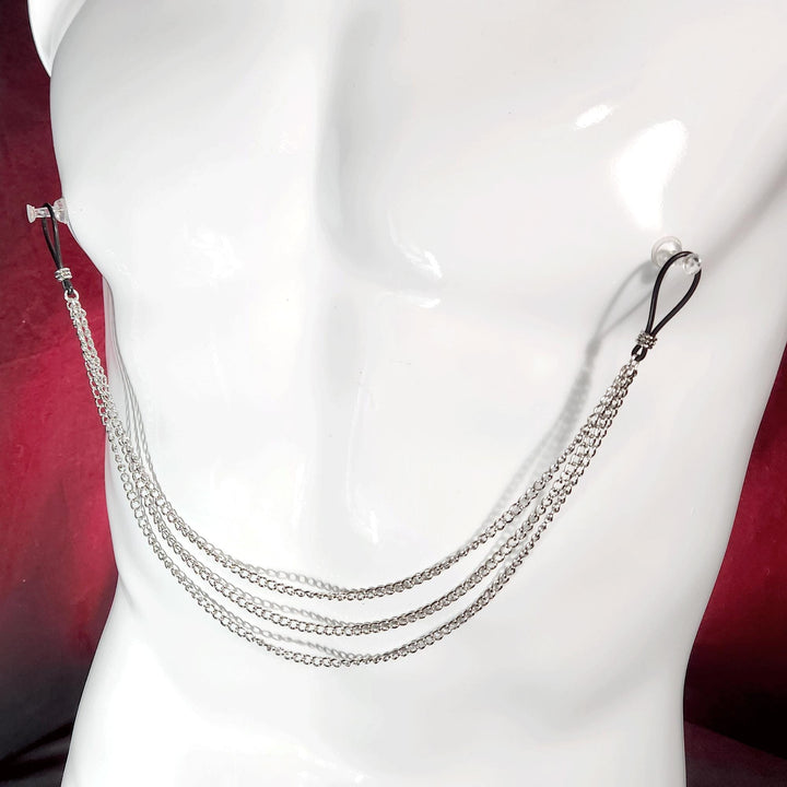 Naked Triple Chained Nipple Nooses - Adjustable Non-Piercing Nipple Jewelry Chain - GearfortheBold - Chains