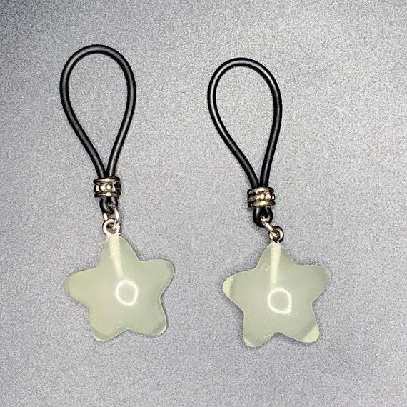 Glow - In - The - Dark White Stars Nipple Nooses | Gear For The Bold