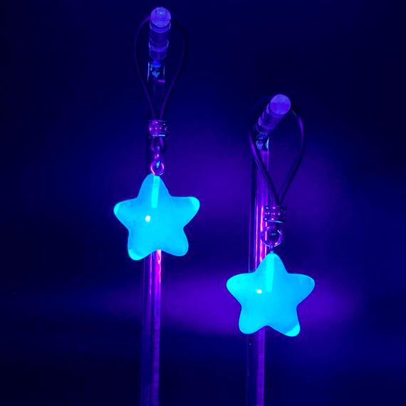 Glow-In-The-Dark Blue Stars Nipple Nooses - Adjustable Loop / Non Piercing Nipple Ring Jewelry - GearfortheBold - Moon & Stars