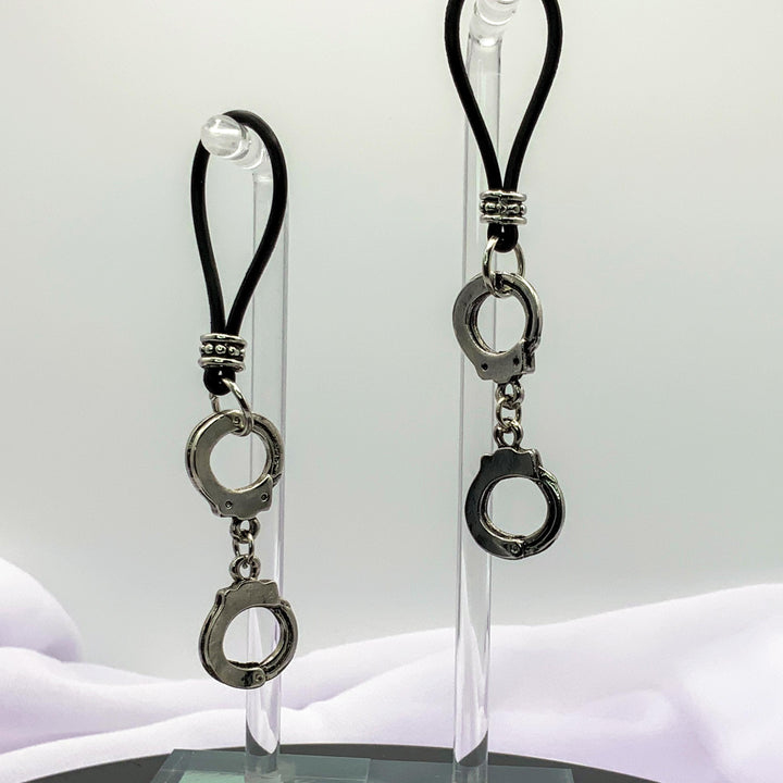 It's Cuffing Season Nipple Nooses - Adjustable Loop / Non Piercing Nipple Ring Jewelry - GearfortheBold - Handcuffs