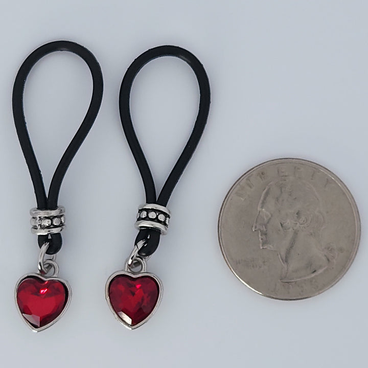 Lover Heart Nipple Nooses - Valentines Day Lover Perfect Gift - Adjustable Loop / Non Piercing Nipple Ring Jewelry - Gear For The Bold