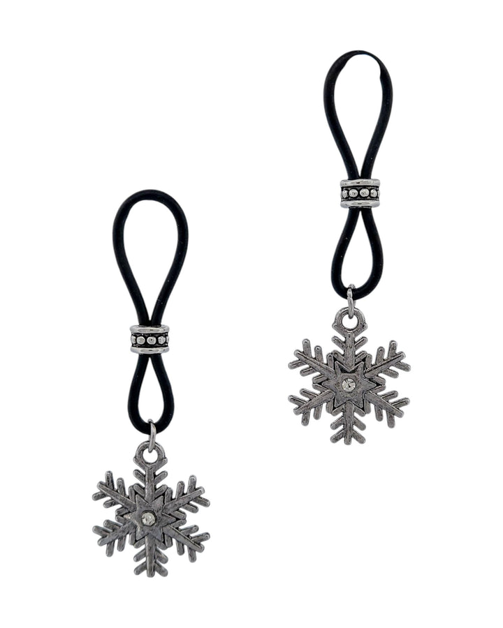 Merry and Bold Snowflakes Nipple Nooses - Adjustable Loop / Non Piercing Nipple Ring Jewelry - Gear For The Bold