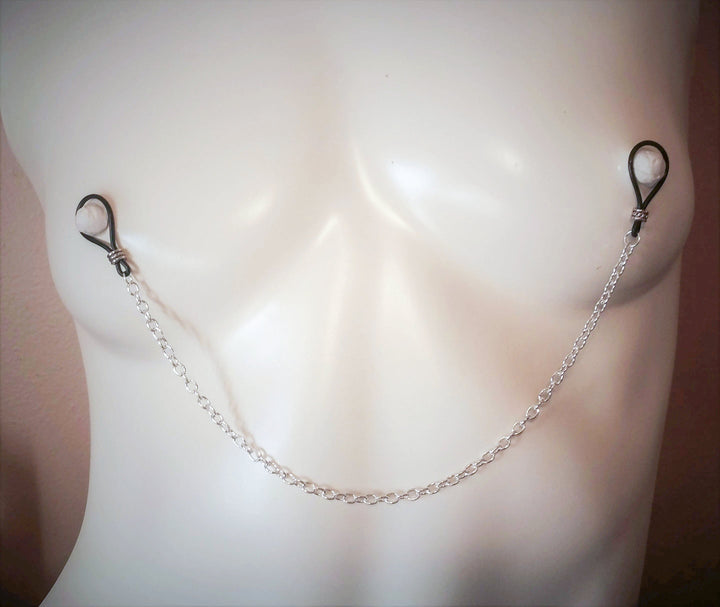 Naked Chained 10" Nipple Nooses - Adjustable Non - Piercing Nipple Jewelry 10 - inch Chain Length - Gear For The Bold