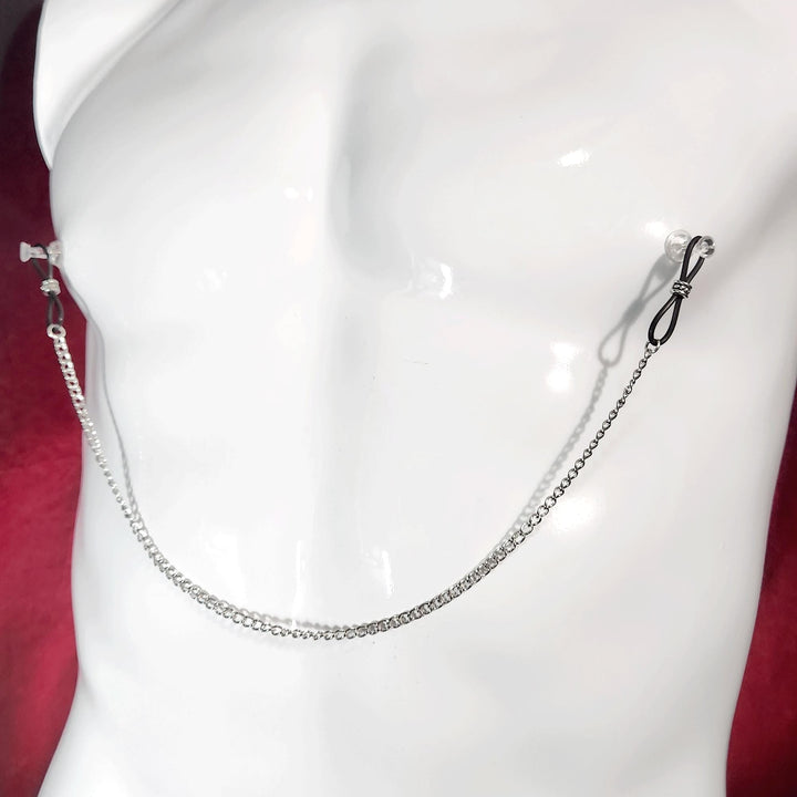 Naked Chained 10" Nipple Nooses - Adjustable Non - Piercing Nipple Jewelry 10 - inch Chain Length - Gear For The Bold