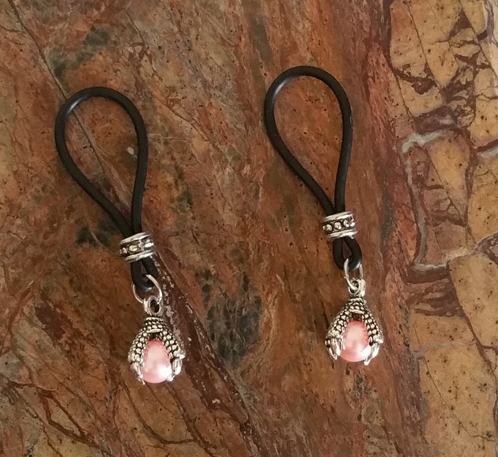 Pink Ball and Claw Nipple Nooses - Adjustable Loop / Non Piercing Nipple Ring Jewelry - Gear For The Bold