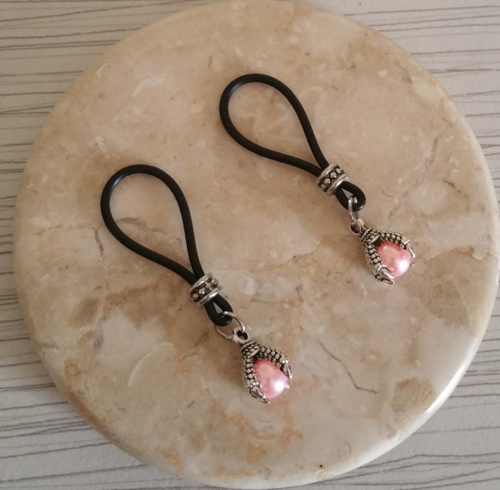 Pink Ball and Claw Nipple Nooses - Adjustable Loop / Non Piercing Nipple Ring Jewelry - Gear For The Bold