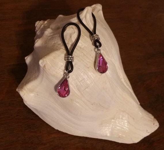 Pink Tear Drop Nipple Nooses - Adjustable Loop / Non Piercing Nipple Ring Jewelry - Gear For The Bold