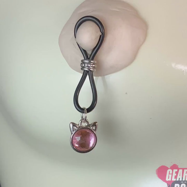 Hey Kitty Baby Pink Nipple Nooses - Adjustable Loop / Non Piercing Nipple Ring Jewelry