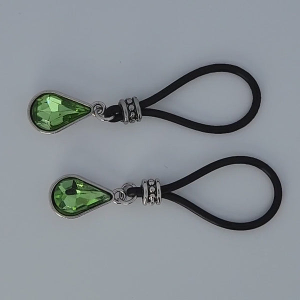 Bright Green Tear Drops Nipple Nooses