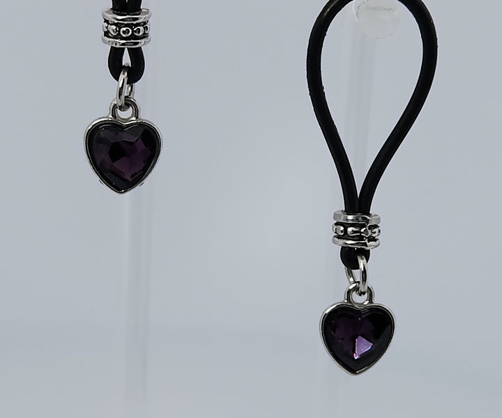 Purple Rain Heart Nipple Nooses - Valentines Day Lover Perfect Gift - Adjustable Loop / Non Piercing Nipple Ring Jewelry - Gear For The Bold