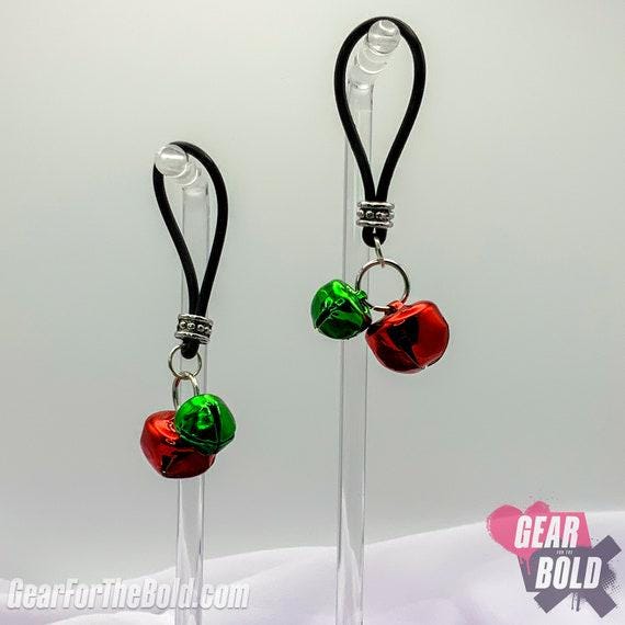 Red + Green Christmas Bells Nipple Nooses | Gear For The Bold